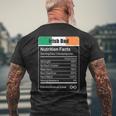 Irish Dad Nutrition Facts Father's Day Men's T-shirt Back Print Gifts for Old Men