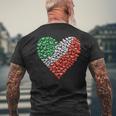 Italy Flag Heart Of Passion For Italy T-Shirt mit Rückendruck Geschenke für alte Männer