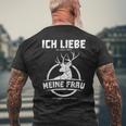 Jäger Ich Liebe Es Wenn Mich Meine Frau Zum Jagen Lässt Hagd German L T-Shirt mit Rückendruck Geschenke für alte Männer