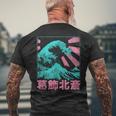 Japanese Hokusai Japan The Great Waveor Kanagawa T-Shirt mit Rückendruck Geschenke für alte Männer