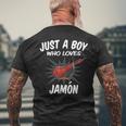 Just A Boy Who Loves Jamon Jamon Camiseta Hombre Estampado Espalda Regalos para ancianos