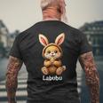 Labubu Drôle Lapin Monstre Mignon Marron T-shirt imprimé au dos Cadeaux pour les vieillards