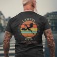 Lawful Evil Vintage D20 Dragon RPG Player Gamer Men's Back Print T-Shirt Gifts for Old Men