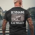 Lesbians Eat What Scared Kitten LGBT Men's Back Print T-Shirt Gifts for Old Men