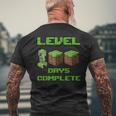 Level 100 Days Complete Gaming Pixel 100Th Days Of School Men's T-shirt Back Print Gifts for Old Men