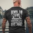 Level 18 Geburtstag Junge Gamer Mann Dekoolljährig 2007 T-Shirt mit Rückendruck Geschenke für alte Männer