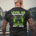 Level 9 Years Birthday Young Gamer 2016 Birthday T-Shirt mit Rückendruck Geschenke für alte Männer