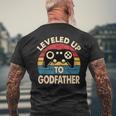 Leveled Up To Godfather Retro Promocionado A Padrino Regalo Camiseta Hombre Estampado Espalda Regalos para ancianos