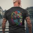 Lion Sunglasses Headphones Party Lion Lovers Lion T-Shirt mit Rückendruck Geschenke für alte Männer