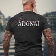 Love Adonai Religious Inspirational Christian Jewish Faith Men's Back Print T-Shirt Gifts for Old Men