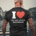 I Love My Gay Little Boyfriend Men's T-shirt Back Print Gifts for Old Men