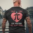 Love Is Like Pi Valentines Math Teacher Pi Day Men's Back Print T-Shirt Gifts for Old Men