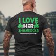 I Love Her Shamrocks St Patricks Day Couples Outfits Men's T-shirt Back Print Gifts for Old Men