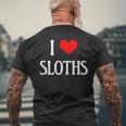 I Love Sloths I Heart Sloths Three Toed Tree Sloth Lover Men's Back Print T-Shirt Gifts for Old Men