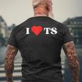 I Love Ts I Heart Ts Y2k Aesthetic Red Heart Camiseta Hombre Estampado Espalda Regalos para ancianos