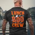 Lunch Lady Boo Crew Cafeteria Halloween Costume Matching Tee Men's Back Print T-Shirt Gifts for Old Men