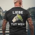 Lustiges Wellensittich Liebe Tut Weh T-Shirt mit Rückendruck Geschenke für alte Männer