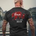 Mama Bear Buffalo Red Plaid Christmas Pajama Family Outfits Men's Back Print T-Shirt Gifts for Old Men