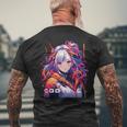 Manga Anime Aesthetic Cyberpunk Techwear Harajuku T-Shirt mit Rückendruck Geschenke für alte Männer