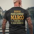 Marco With First Name Slogan T-Shirt mit Rückendruck Geschenke für alte Männer