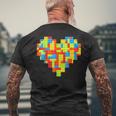 Master Builder Block Brick Building Heart Valentines Day Boy Men's T-shirt Back Print Gifts for Old Men