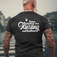 May Contain Traces Of Riesling Wine Lovers Joke Motif Men's Back Print T-Shirt Gifts for Old Men
