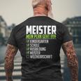 Meister Saying World Therrschaft Graduation Meister T-Shirt mit Rückendruck Geschenke für alte Männer