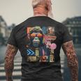 Mono Frontprint Arte Gráfico Animal Obra De Arte Monkey Camiseta Hombre Estampado Espalda Regalos para ancianos