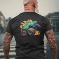 Monster Truck For Boys Toddler Vintage Sunset Monster Truck Men's Back Print T-Shirt Gifts for Old Men