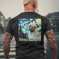 Mops Unter Dem Sternenhimmel T-Shirt mit Rückendruck Geschenke für alte Männer