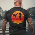 Muay Thai Retro Vintage Martial Arts Combat Boxing Sport Men's Back Print T-Shirt Gifts for Old Men