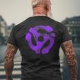 Music Turntable Record Dj Purple 45 Rpm Adapter Camiseta Hombre Estampado Espalda Regalos para ancianos