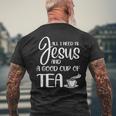 All I Need Is Jesus And A Cup Of TeaMen's Back Print T-Shirt Gifts for Old Men