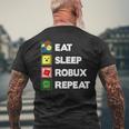 Noob And Professional Gamer Eat Sleep Robux Repeat Men's T-shirt Back Print Gifts for Old Men