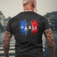 París Francia Bandera Recuerdos Recuerdos París Ciudad Del Amor Francia Camiseta Hombre Estampado Espalda Regalos para ancianos