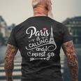 Paris Lover Tee Paris Is Calling And I Must Go Men's Back Print T-Shirt Gifts for Old Men