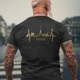 Paris Skyline Heartbeat I Love Eiffel Tower Love France T-Shirt mit Rückendruck Geschenke für alte Männer