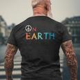 Peace On Earth Peace Sign Symbol Hippie World Love Pacifist Men's Back Print T-Shirt Gifts for Old Men