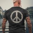 Peace Symbol Love Hippie Costume 60s 70s Peace Sign Men's Back Print T-Shirt Gifts for Old Men