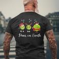 Peas On Earth Peace On Earth Christmas Pun Premium Men's Back Print T-Shirt Gifts for Old Men