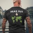 Peas Out Hip World Peace On Earth Pun Achieved World Peas Premium Men's Back Print T-Shirt Gifts for Old Men