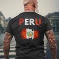 Peru Football Jersey Quali Peru Flag T-Shirt mit Rückendruck Geschenke für alte Männer