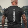 Piano Pianist Keyboard Tie T-Shirt mit Rückendruck Geschenke für alte Männer