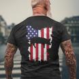 Pig Farm 4th Of July USA Flag US America Vintage Men's Back Print T-Shirt Gifts for Old Men