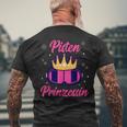 Pisten Prinzessin Skifahren Skiurlaub Snowboard Apres Ski T-Shirt mit Rückendruck Geschenke für alte Männer