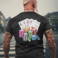 Poker Gambling Game Cards Chips Casino Poker T-Shirt mit Rückendruck Geschenke für alte Männer