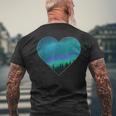 Polar Lights Heart Northern Lights Aurora Borealis T-Shirt mit Rückendruck Geschenke für alte Männer