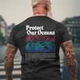 Protect Our Oceans Save The Ocean World Ocean Day Earth Day Men's Back Print T-Shirt Gifts for Old Men