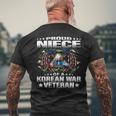 Proud Niece Of A Korean War Veteran Military Vet's Family Men's Back Print T-Shirt Gifts for Old Men