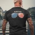 Puritan CO Vintage US Flag Sunglasses Men's Back Print T-Shirt Gifts for Old Men